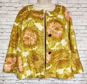 Talbots Woman 14W Floral Twill Blazer Career Office Siren Corpcore - Afbeelding 1 van 15