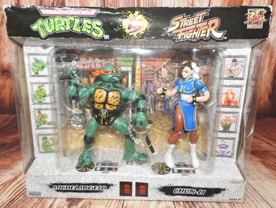 TMNT VS Street Fighter Chun-Li/Michelangelo 35 Aniversario Set NUEVO, NO COMO NUEVO Foto 1 de 4