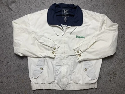 Tropicana Jacket Mens Medium White Half Zip Windbreaker Promo Gear for Sports - Image 1 of 4