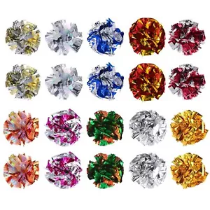 20Pcs Large Cat Crinkle Ball Toys Colorful Cat Toy Balls Cat Play Toy Indoor ... - Picture 1 of 5