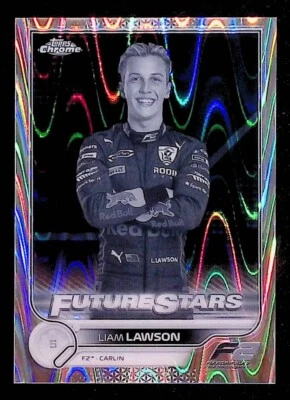 Liam Lawson 2022 Topps Chrome F1 Future Stars Black & White Raywave Refractor #8 - Image 1 of 2