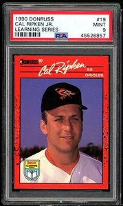 Cal Ripken Jr. Card 1990 Donruss Learning Series #19 PSA 9