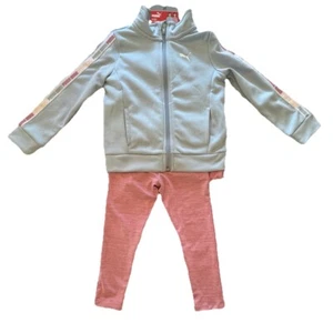 PUMA NWT 3 PIECE SET ZIP UP JACKET WITH PINK T-SHIRT PINK LEGGINGS SIZE 3T - Picture 1 of 7
