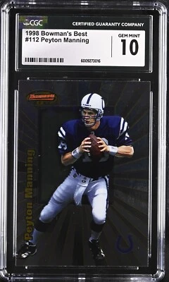 1998 Bowman's Best - #112 Peyton Manning (RC) CGC 10 Gem Mint - Image 1 of 2