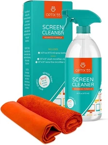 Kit de pulvérisation nettoyeur d'écran | 16 oz grande bouteille spray nettoyeur d'écran TV + 2 (15x15) - Photo 1/7