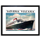 Travel Saturnia Vulcan Ocean Liner Ship Sea Sky Boat Framed Print 9x7 Inch