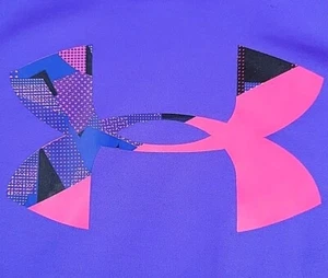 Under Armour Hoodie Youth XL PURPLE/PINK Pullover Sweatshirt Loose ColdGear - Picture 1 of 9