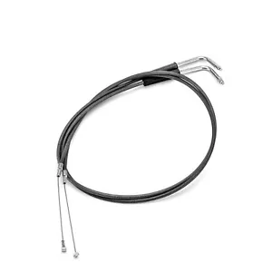 42" Stainless Steel Throttle and Idle Cable Set For 1996-UP Harley Softail FLST - Picture 1 of 5