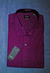 NWT NEW mens size XXL 2XL 18 18.5 purple ARROW pin cord dress shirt $40 retail