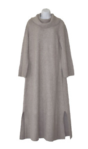 B0 Auth SOFT SURROUNDINGS Light Brown Wool Blend Long Sleeve Sweater Dress Sz L