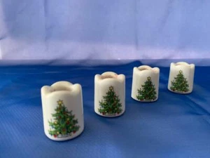 4 Vintage GERMANY porcelain LEUCHTER Christmas candle holders Xmas Tree - Picture 1 of 3