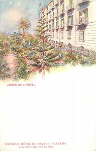 Grus Aus Style Postcard Weinen's Hotel De France Palermo Italy Jardin De L'Hotel