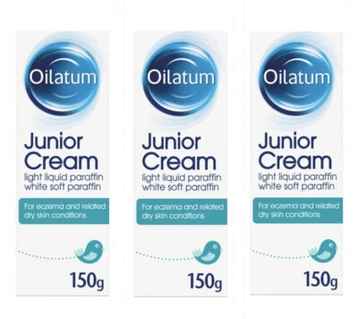 3x 150 ml Oilatum junior crema para eccema y estado de piel seca relacionado para niños  Foto 1 de 4