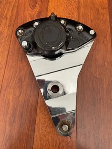 Harley Davidson 73-84 FX, FL Shovelhead Banana Rear Brake Caliper & Chrome Mount - Picture 1 of 13