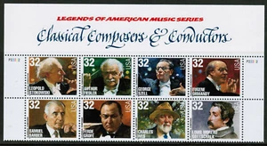 US USA Sc# 3165a var MNH FVF PL# BLOCK w Top Composer Conductor Fiedler Ormandy - Picture 1 of 1