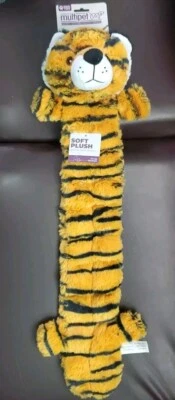 Multiper 23" Tiger Dog Toy w/ 21 Squeaker Orange Safari Squeaker Mat New - Image 1 of 4