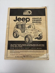 Vintage Power Wheels Jeep Owners Parts Manual 1987 PP982 - Picture 1 of 14