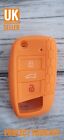 Orange Silicone Car Key Shell Cover For Vw Skoda Seat