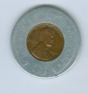 ENCASED 1947-D CENT WELL WORN POCKET PIECE - Picture 1 of 2