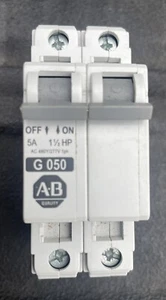 ALLEN-BRADLEY 1492-CB2 G050 2 POLE 5 AMP CIRCUIT BREAKER-480 VOLT-EUC - Picture 1 of 6