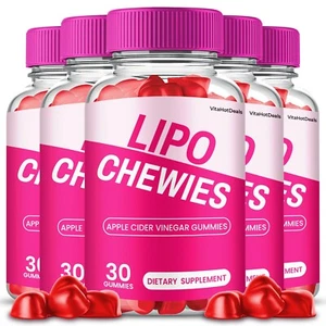 Lipo Chewies ACV Gummies, Max Strength Formula, LipoChewies Keto (5 Pack) - Picture 1 of 6