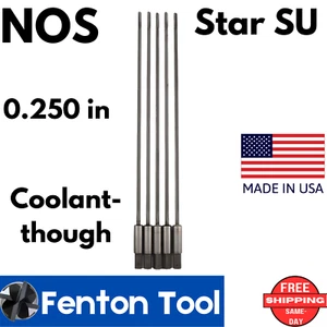 (5) NEW STAR SU 1/4" CARBIDE GUN DRILL gundrill coolant thru through .250 lot - Picture 1 of 18