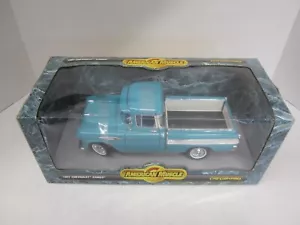 ERTL AMERICAN MUSCLE 1/18 SCALE 1957 CHEVROLET CAMEO PICKUP TRUCK TEAL 7854 - Picture 1 of 10