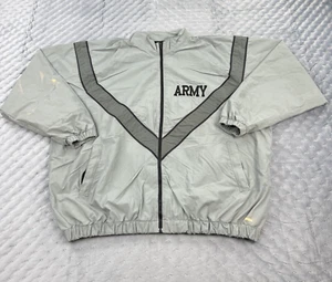 VINTAGE 90s Army Jacket Mens XXXL 3XL Gray Nylon Bomber Track IPFU Gym Running - Picture 1 of 13