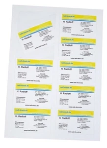 20 Bögen Visitenkarten Papier 85x54 mm mit je 10 Karten glatt für Laser Tinte - Bild 1 von 2