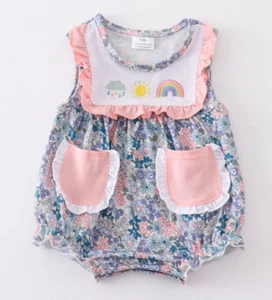 Bubble Romper Embroidered Pockets Spring & Summer Pickles Picks Plus Great Gift - Picture 1 of 8