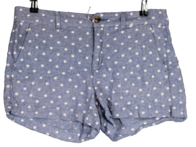 Pantalones Cortos Old Navy Para Mujer Talla 8 Cintura 33" Azul con Lunares Blancos Bolsillos Delanteros Foto 1 de 4