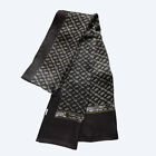 Men's 100 Silk Paisley Scarf Long Double Layer Neckerchief Cravat Black