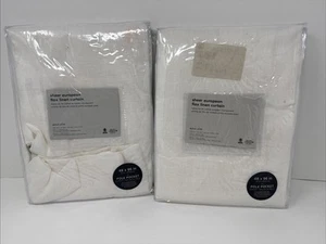 West Elm 2 Sheer European Flax Linen Curtains 48x96 Pole Pocket White NEW Lot 2 - Picture 1 of 6