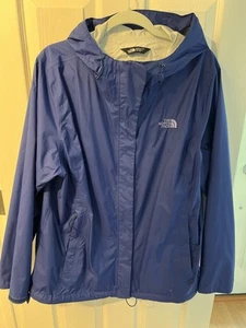 The North Face Rain Jacket Womens Sz XL Blue Dryvent Windbreaker Hooded Zip Up - Picture 1 of 15