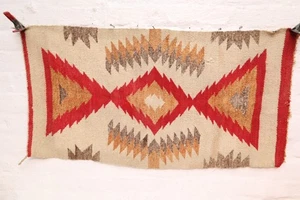 ATQ Crystal Navajo Tappeto Tessuto Nativi Americani Indiani OCCHIE Abbagliante Tessitura 35x18 - Foto 1 di 10