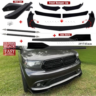 For Dodge Durango R/T Hellcat Front Bumper Spoiler Body Kit+Side Skirt+Rear Lip - Image 1 of 4