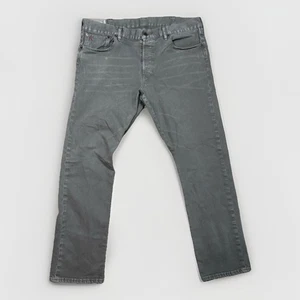 Polo Ralph Lauren Varick Slim Straight Jeans Mens 38x30 Green Grey Denim Button - Picture 1 of 9