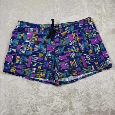 Patagonia Women’s Geometric Swim Purple Yellow Green Board Shorts Size 6 Foto 1 de 4