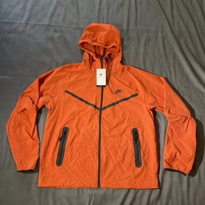 Nike Tech Woven Full Zip Windbreaker Jacket Orange HM7151-846 Mens Sz M - Image 1 of 4