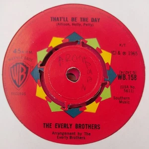 The Everly brothers That'll be the Day 7" Vinyl Single 1965 Warner Brothers - Picture 1 of 3