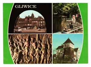 Gliwice Polonia Cartolina d'epoca Multiview monumenti storici architettura - Foto 1 di 2