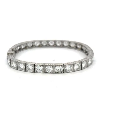 Tiffany & Co. 15.00ct Old European Cut D VS1 Diamond Platinum Tennis Bracelet - Image 1 of 4