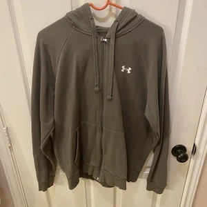 Under Armour Herren grüner lockerer grüner Hoodie mit durchgehendem Reißverschluss Größe Large - Bild 1 von 5