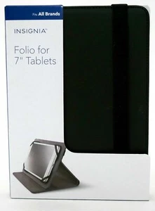 NEW Insignia Universal Folio for 7" Tablet BLACK Case Cover Fire/Galaxy Tab E - Picture 1 of 4