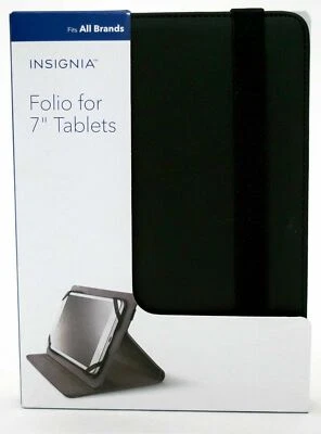 NEW Insignia Universal Folio for 7" Tablet BLACK Case Cover Fire/Galaxy Tab E - Image 1 of 4