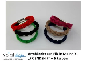 Armband FRIENDSHIP Filz Magnetverschluss Platin Geflochten Geschenk Größe M / XL - Bild 1 von 10