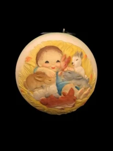 1979 Schmid Anri Ferrandiz conejos bebé adorno de baile de Navidad de colección - Imagen 1 de 4