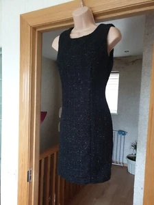 M&Co Petite Black Sparkle Sleeveless work texture formall Mini Size 8 10 - Picture 1 of 5