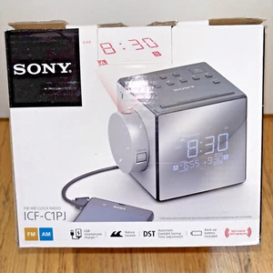 SONY ICF-C1PJ DIGITAL "PROJECTOR" AM-FM CLOCK-RADIO w/ Manual In Original Box. - Picture 1 of 4