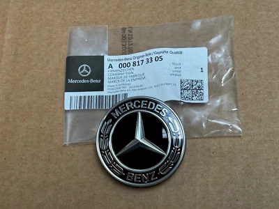 Mercedes-Benz S C E Class GENUINE Flat Hood Emblem Black W212 W204 W213 W205 NEW - Image 1 of 4